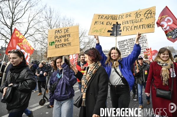 LA MANIFESTATION CONTRE LA REFORME DES RETRAITES, PARIS le 16/02/2023, 5e journée de mobilisation