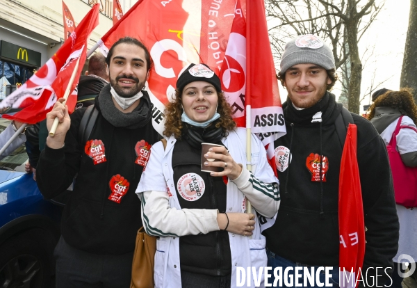 LA MANIFESTATION CONTRE LA REFORME DES RETRAITES, PARIS le 16/02/2023, 5e journée de mobilisation