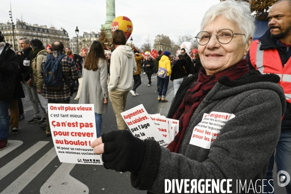 LA MANIFESTATION CONTRE LA REFORME DES RETRAITES, PARIS le 16/02/2023, 5e journée de mobilisation