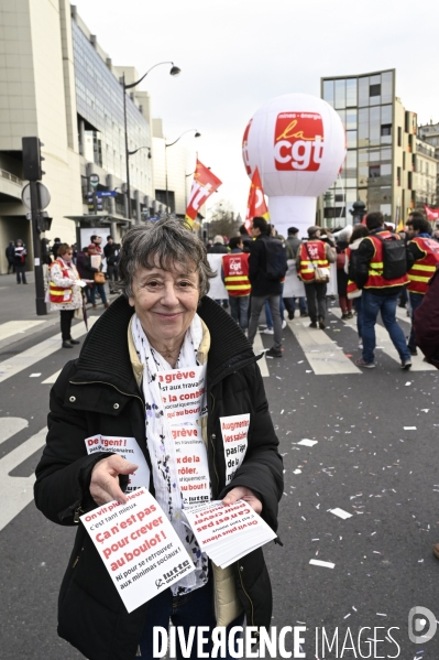 LA MANIFESTATION CONTRE LA REFORME DES RETRAITES, PARIS le 16/02/2023, 5e journée de mobilisation