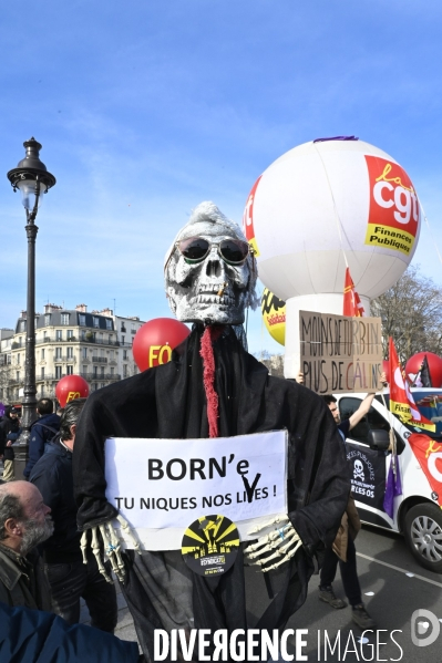 LA MANIFESTATION CONTRE LA REFORME DES RETRAITES, PARIS le 16/02/2023, 5e journée de mobilisation