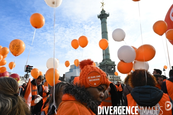 LA MANIFESTATION CONTRE LA REFORME DES RETRAITES, PARIS le 16/02/2023, 5e journée de mobilisation