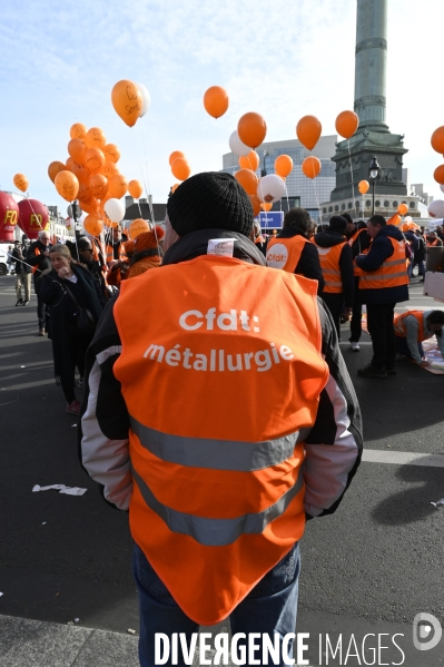 LA MANIFESTATION CONTRE LA REFORME DES RETRAITES, PARIS le 16/02/2023, 5e journée de mobilisation