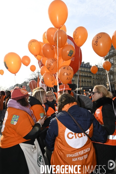 LA MANIFESTATION CONTRE LA REFORME DES RETRAITES, PARIS le 16/02/2023, 5e journée de mobilisation