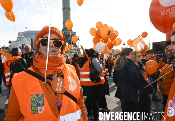 LA MANIFESTATION CONTRE LA REFORME DES RETRAITES, PARIS le 16/02/2023, 5e journée de mobilisation