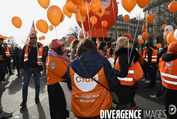 LA MANIFESTATION CONTRE LA REFORME DES RETRAITES, PARIS le 16/02/2023, 5e journée de mobilisation