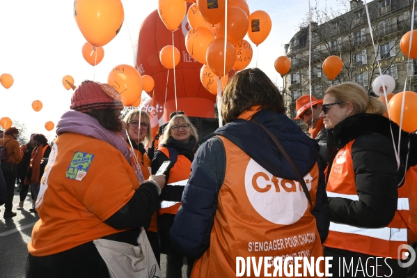 LA MANIFESTATION CONTRE LA REFORME DES RETRAITES, PARIS le 16/02/2023, 5e journée de mobilisation