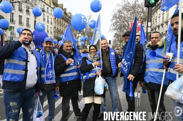 LA MANIFESTATION CONTRE LA REFORME DES RETRAITES, PARIS le 16/02/2023, 5e journée de mobilisation