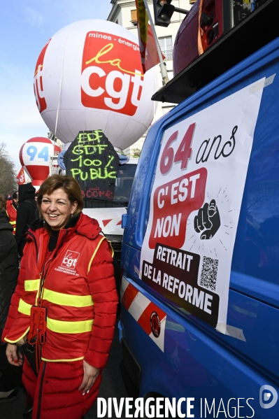 LA MANIFESTATION CONTRE LA REFORME DES RETRAITES, PARIS le 16/02/2023, 5e journée de mobilisation