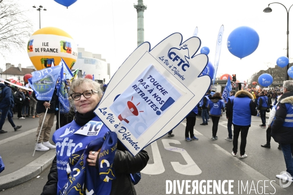 LA MANIFESTATION CONTRE LA REFORME DES RETRAITES, PARIS le 16/02/2023, 5e journée de mobilisation