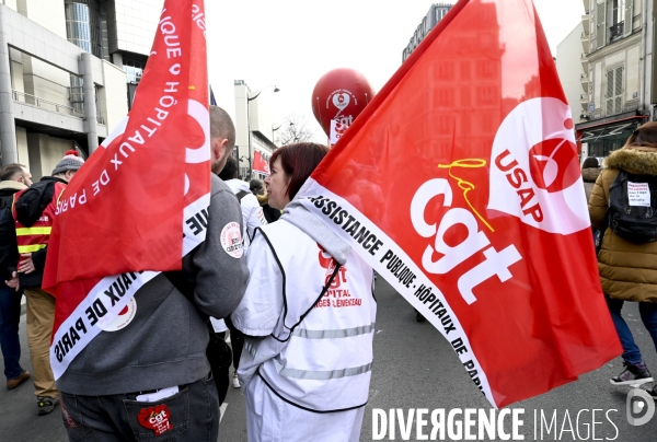 LA MANIFESTATION CONTRE LA REFORME DES RETRAITES, PARIS le 16/02/2023, 5e journée de mobilisation