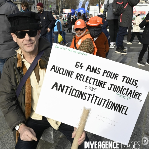 LA MANIFESTATION CONTRE LA REFORME DES RETRAITES, PARIS le 16/02/2023, 5e journée de mobilisation