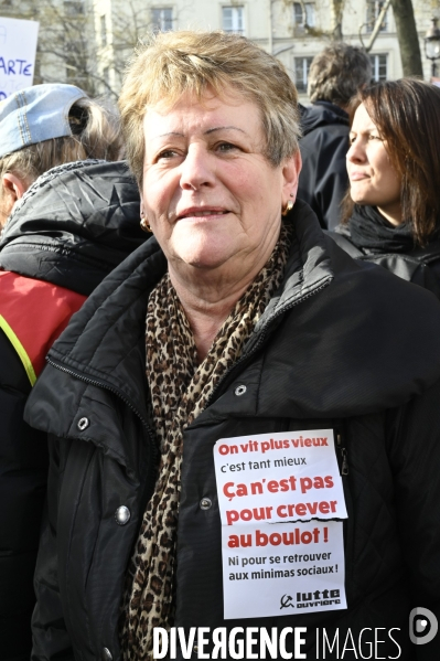 LA MANIFESTATION CONTRE LA REFORME DES RETRAITES, PARIS le 16/02/2023, 5e journée de mobilisation