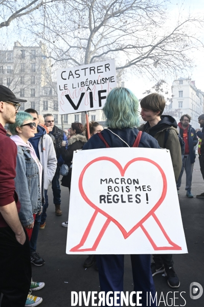 LA MANIFESTATION CONTRE LA REFORME DES RETRAITES, PARIS le 16/02/2023, 5e journée de mobilisation