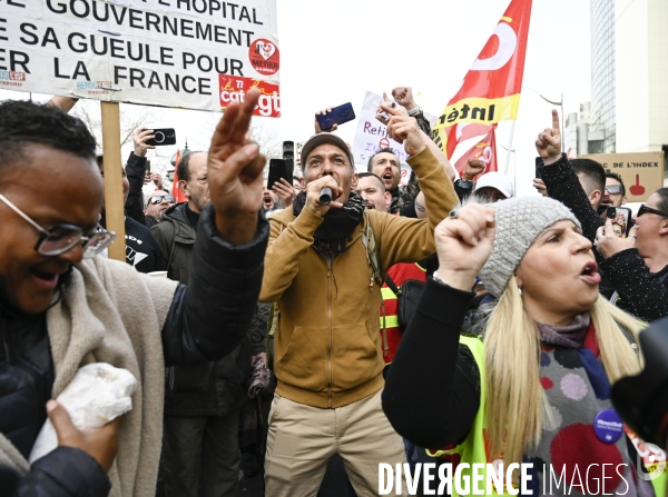 LA MANIFESTATION CONTRE LA REFORME DES RETRAITES, PARIS le 16/02/2023, 5e journée de mobilisation