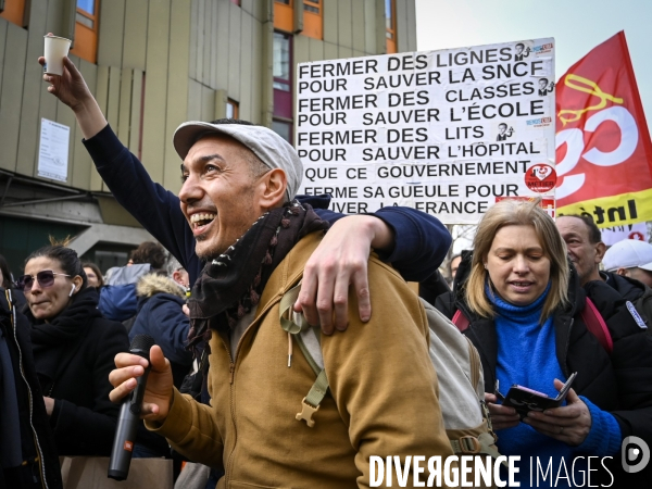 LA MANIFESTATION CONTRE LA REFORME DES RETRAITES, PARIS le 16/02/2023, 5e journée de mobilisation