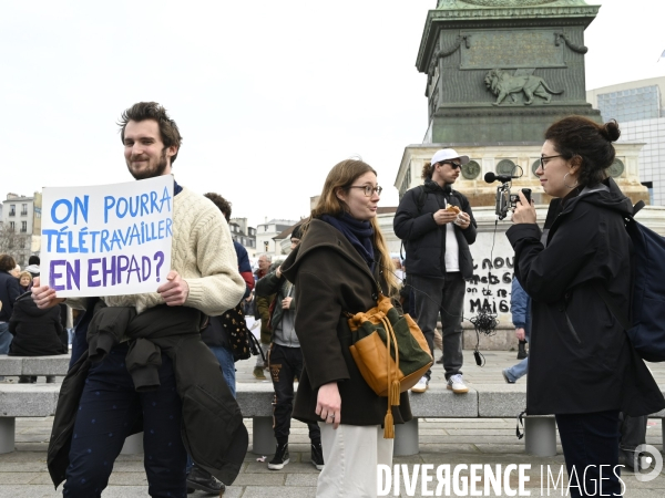 LA MANIFESTATION CONTRE LA REFORME DES RETRAITES, PARIS le 16/02/2023, 5e journée de mobilisation