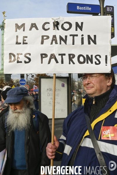 LA MANIFESTATION CONTRE LA REFORME DES RETRAITES, PARIS le 16/02/2023, 5e journée de mobilisation