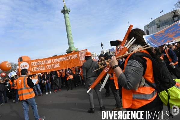 LA MANIFESTATION CONTRE LA REFORME DES RETRAITES, PARIS le 16/02/2023, 5e journée de mobilisation