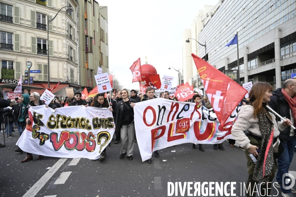 LA MANIFESTATION CONTRE LA REFORME DES RETRAITES, PARIS le 16/02/2023, 5e journée de mobilisation
