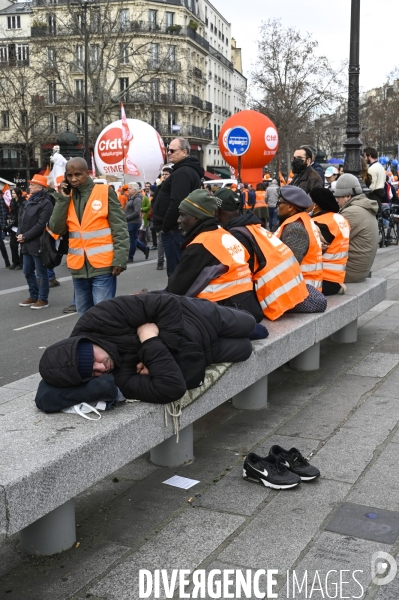 LA MANIFESTATION CONTRE LA REFORME DES RETRAITES, PARIS le 16/02/2023, 5e journée de mobilisation