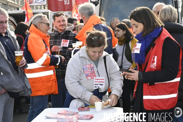 LA MANIFESTATION CONTRE LA REFORME DES RETRAITES, PARIS le 16/02/2023, 5e journée de mobilisation