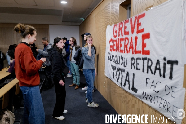Assemblee generale contre la reforme des retraites des etudiants de l université de Nanterre