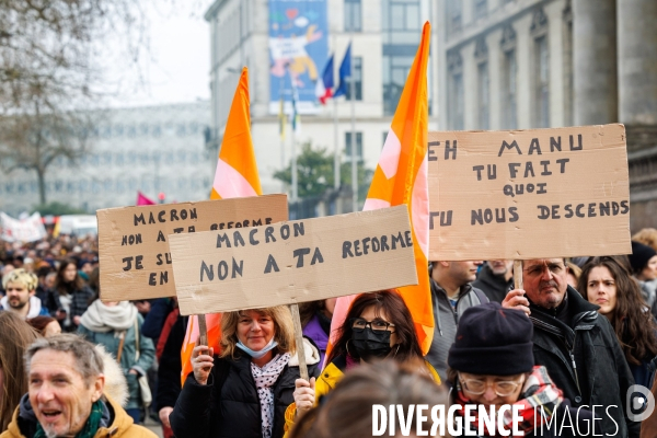 Manifestation contre la réforme des retraites à Nantes