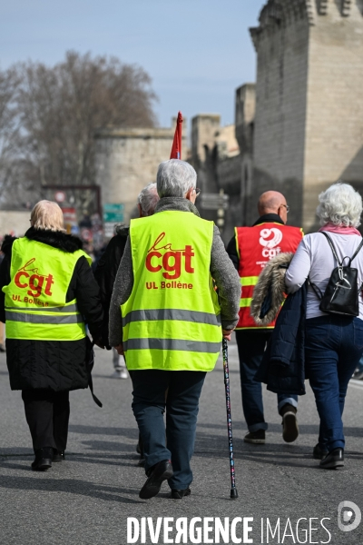 Manifestation intersyndicale contre la réforme des retraites. Avignon, le mardi 7 mars 2023