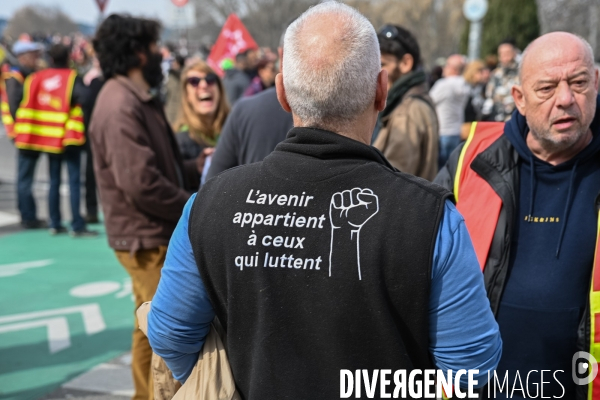 Manifestation intersyndicale contre la réforme des retraites. Avignon, le mardi 7 mars 2023