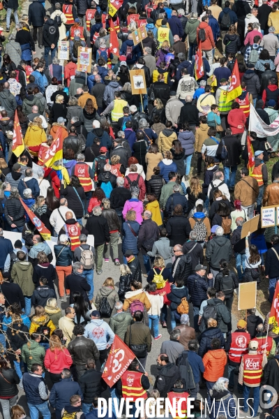 Manifestation intersyndicale contre la réforme des retraites. Avignon, le mardi 7 mars 2023