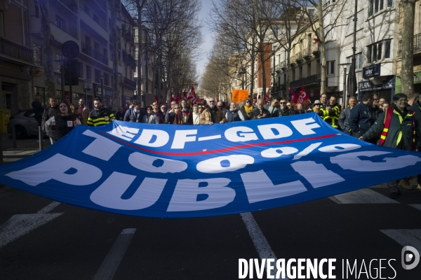 Manifestation contre la reforme des retraites a Perpignan le 07 Mars 2023