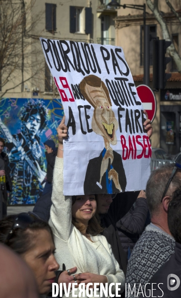 Manifestation contre la reforme des retraites a Perpignan le 07 Mars 2023