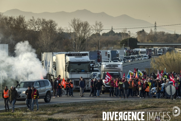 Manifestation contre la reforme des retraites a Perpignan le 07 Mars 2023