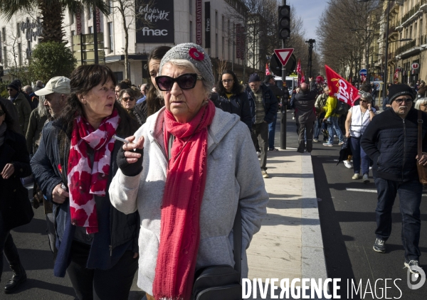 Manifestation contre la reforme des retraites a Perpignan le 07 Mars 2023