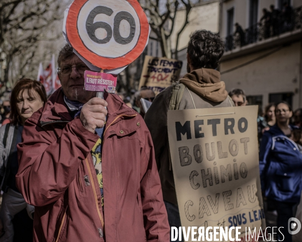 Manifestation contre le projet de reforme des retraites