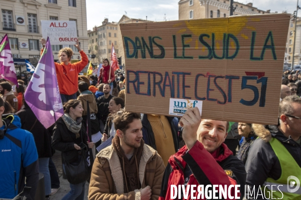 Sixième manifestation contre la réforme des retraites à Marseille