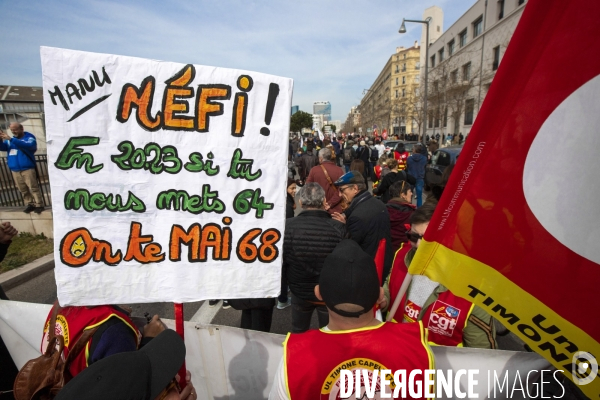 Sixième manifestation contre la réforme des retraites à Marseille