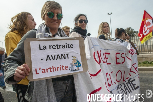 Sixième manifestation contre la réforme des retraites à Marseille