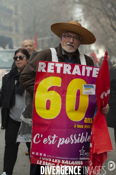 Sixième manifestation contre la réforme des retraites à Marseille