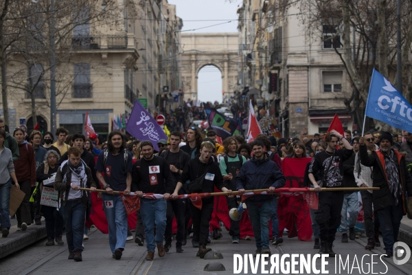 Sixième manifestation contre la réforme des retraites à Marseille