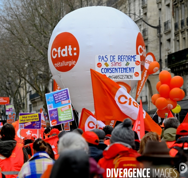 Manifestation intersyndicale contre la reforme des retraites