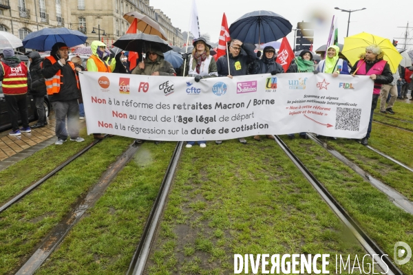 Bordeaux, 6 ème manifestation unitaire  contre la réforme des retraites.