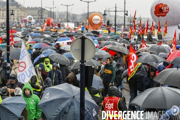 Bordeaux, 6 ème manifestation unitaire  contre la réforme des retraites.