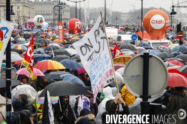 Bordeaux, 6 ème manifestation unitaire  contre la réforme des retraites.