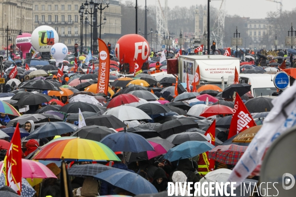 Bordeaux, 6 ème manifestation unitaire  contre la réforme des retraites.