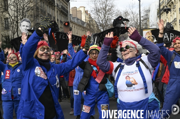 LA MANIFESTATION CONTRE LA REFORME DES RETRAITES, PARIS le 07/03/2023, 6e journée de mobilisation