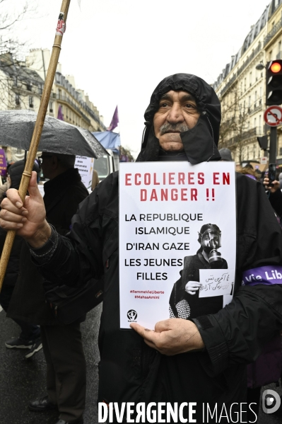 Manifestation pour La Journée internationale des droits des femmes, le 8 Mars 2023. International women sday in Paris.