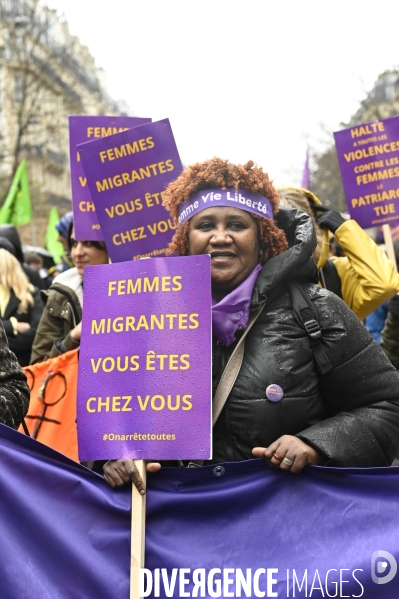 Manifestation pour La Journée internationale des droits des femmes, le 8 Mars 2023. International women sday in Paris.