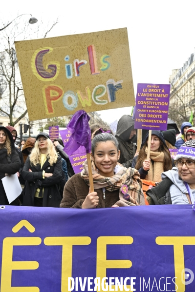 Manifestation pour La Journée internationale des droits des femmes, le 8 Mars 2023. International women sday in Paris.